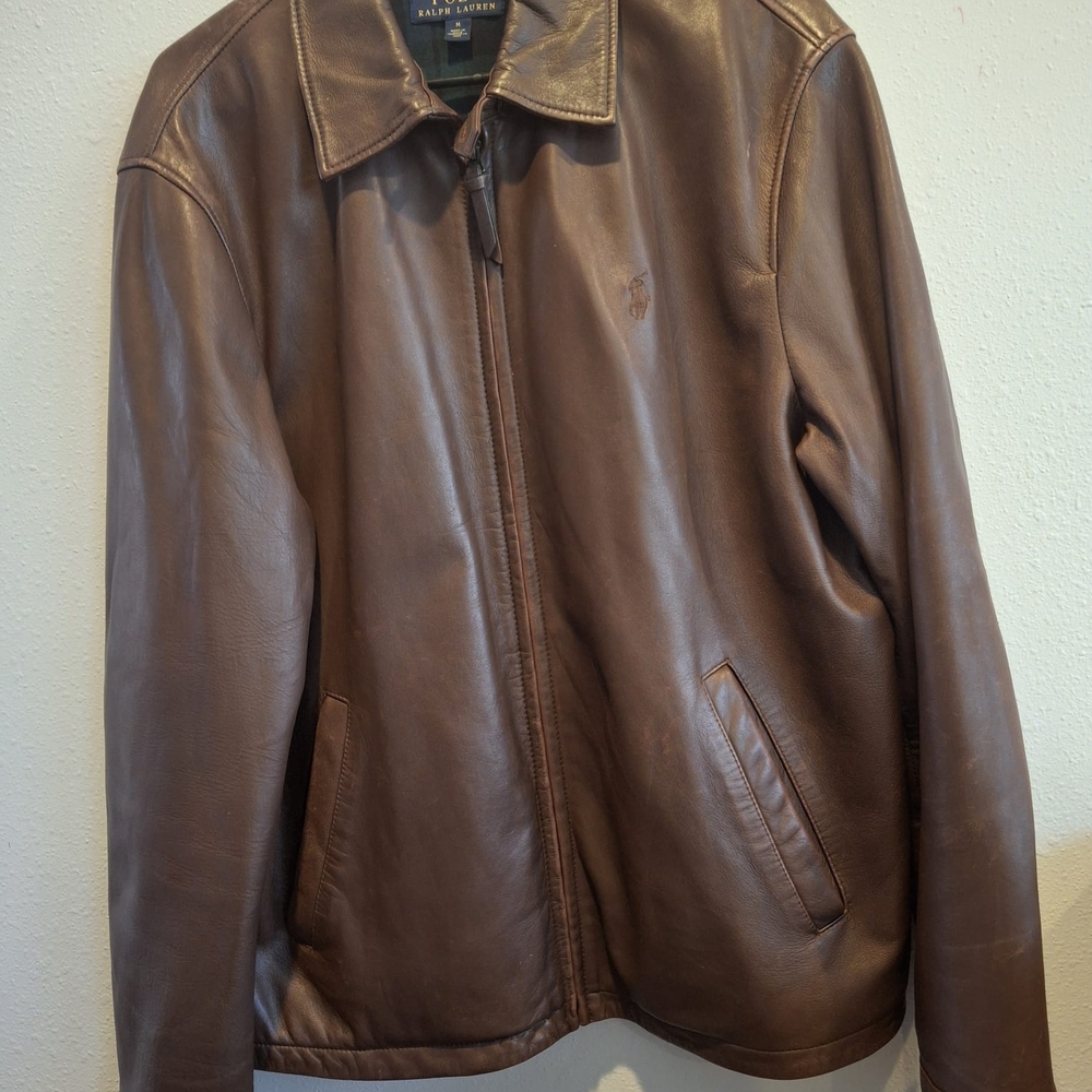 Ralph Lauren * Leather Jacket * Bison Brown * Size M * 100% Lamb Leather